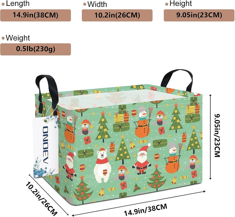 ONOEV Rectangular Christmas Party Gift Basket Cute Storage Box Organization Bin Room Decoration (Christmas tree) - Image 2